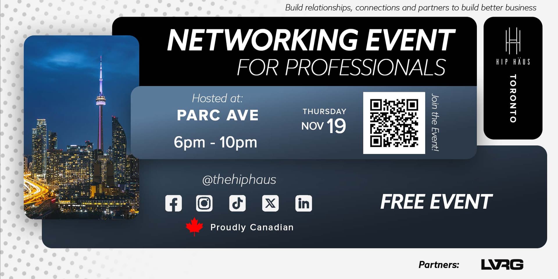 Networking Event in Toronto for Professionals on Nov 19th 2026