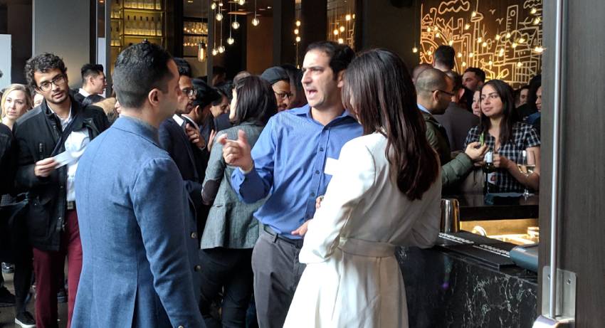 yougg professional talking at a toronto networking event